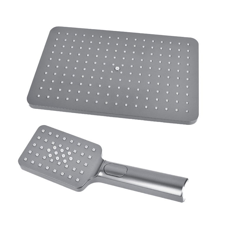 Lisslune | Rectangular Gray Showerhead Combo Standard Spray Pattern Showerhead