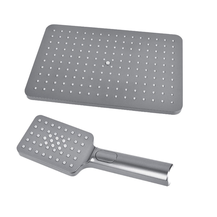 Lisslune | Rectangular Gray Showerhead Combo Standard Spray Pattern Showerhead