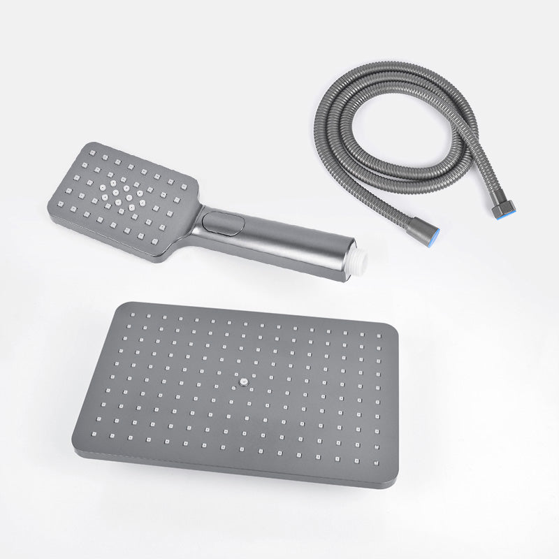Lisslune | Rectangular Gray Showerhead Combo Standard Spray Pattern Showerhead