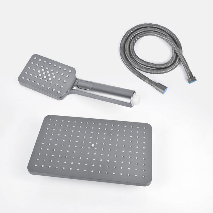 Lisslune | Rectangular Gray Showerhead Combo Standard Spray Pattern Showerhead
