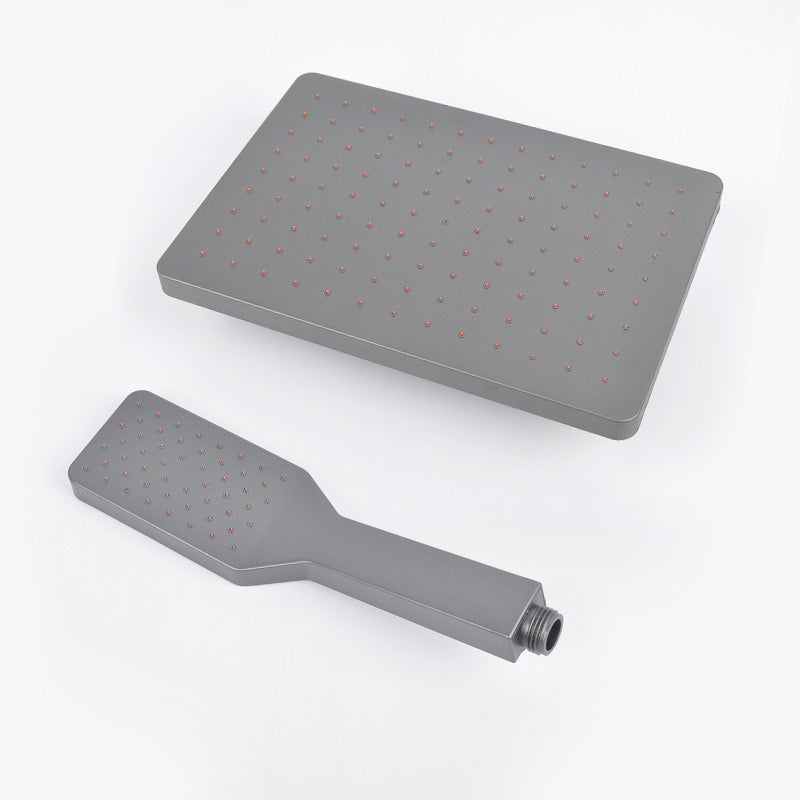 Lisslune | Rectangular Gray Showerhead Combo Standard Spray Pattern Showerhead