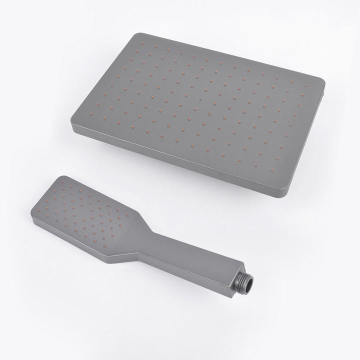 Lisslune | Rectangular Gray Showerhead Combo Standard Spray Pattern Showerhead