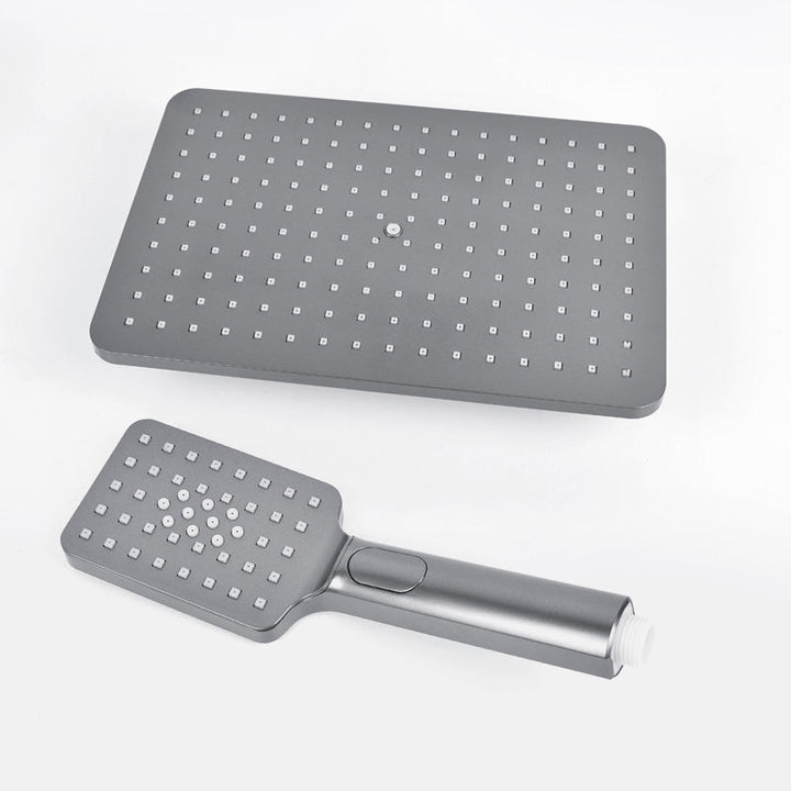 Lisslune | Rectangular Gray Showerhead Combo Standard Spray Pattern Showerhead