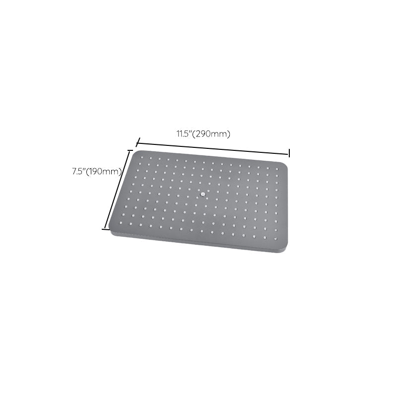 Lisslune | Rectangular Gray Showerhead Combo Standard Spray Pattern Showerhead