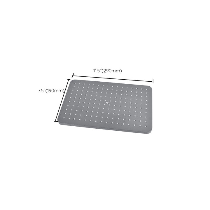 Lisslune | Rectangular Gray Showerhead Combo Standard Spray Pattern Showerhead