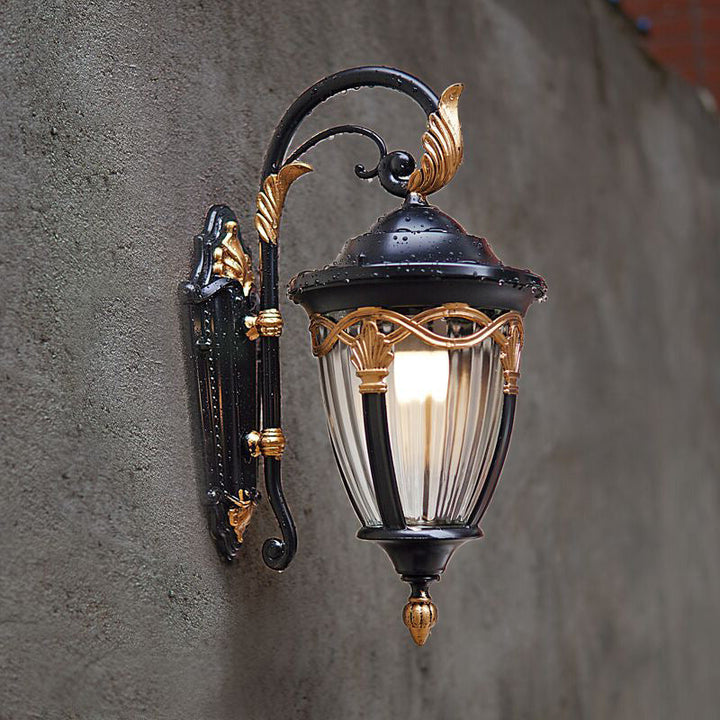 Skørter | 1 Light Oak Wall Lamp Farmhouse Black Finish Clear Prismatic Glass Wall Lighting Ideas