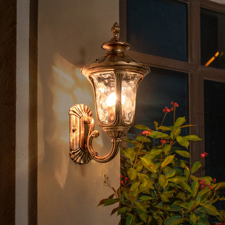 Skørter | Rural Acorn Wall Lamp 1 Light Water Glass Wall Mounted Lamp in Brass