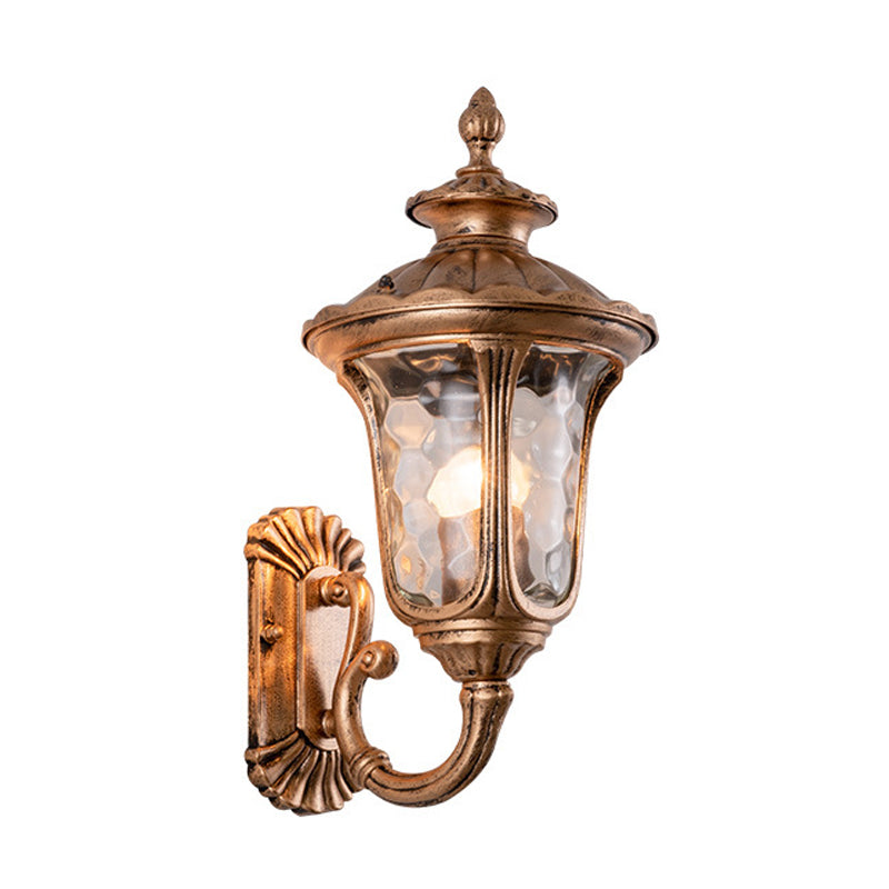 Skørter | Rural Acorn Wall Lamp 1 Light Water Glass Wall Mounted Lamp in Brass