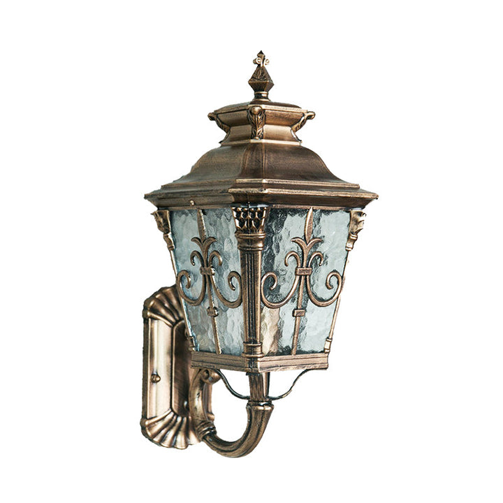 Skørter | 1 Head Water Glass Wall Mount Light Country Brass Pointed Flower Outdoor Surface Wall Fixture