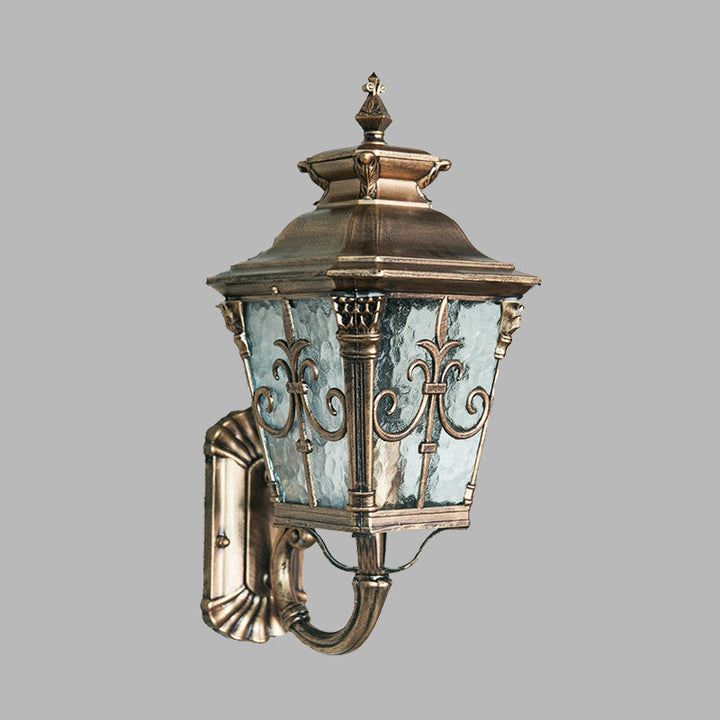 Skørter | 1 Head Water Glass Wall Mount Light Country Brass Pointed Flower Outdoor Surface Wall Fixture