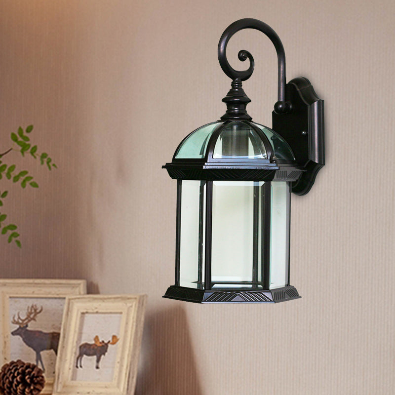 Skørter | Birdcage Wall Mounted Light Rural Clear/Heard Glass 1-Head Black/Bronze Finish Wall Lamp