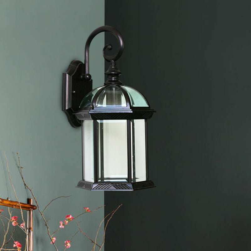 Skørter | Birdcage Wall Mounted Light Rural Clear/Heard Glass 1-Head Black/Bronze Finish Wall Lamp