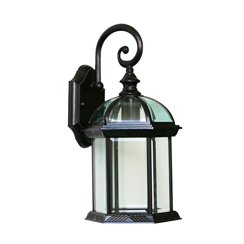 Skørter | Birdcage Wall Mounted Light Rural Clear/Heard Glass 1-Head Black/Bronze Finish Wall Lamp