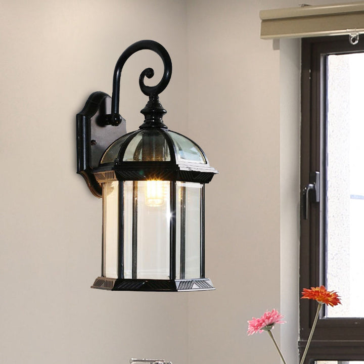Skørter | Birdcage Wall Mounted Light Rural Clear/Heard Glass 1-Head Black/Bronze Finish Wall Lamp