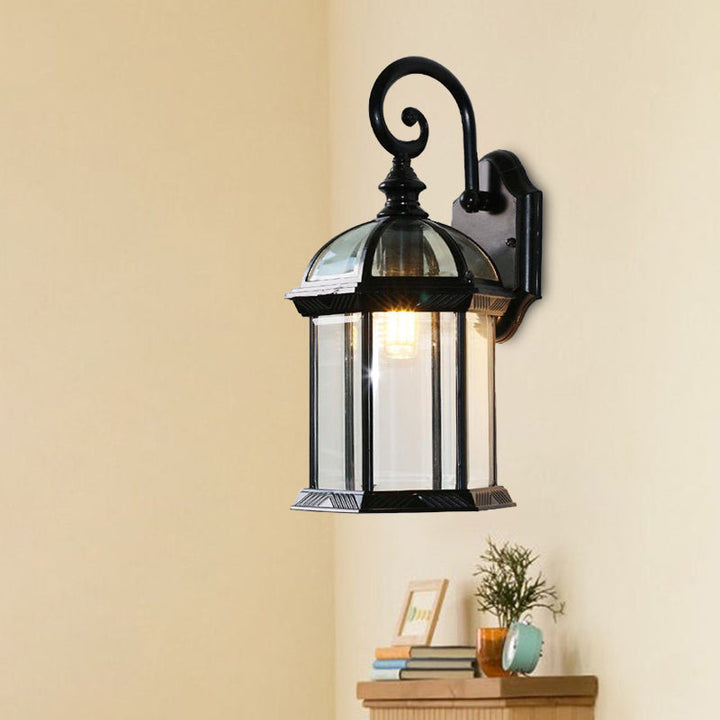 Skørter | Birdcage Wall Mounted Light Rural Clear/Heard Glass 1-Head Black/Bronze Finish Wall Lamp
