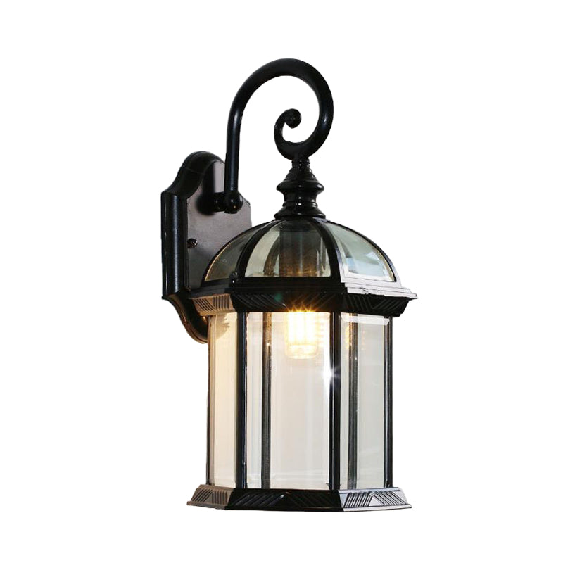 Skørter | Birdcage Wall Mounted Light Rural Clear/Heard Glass 1-Head Black/Bronze Finish Wall Lamp