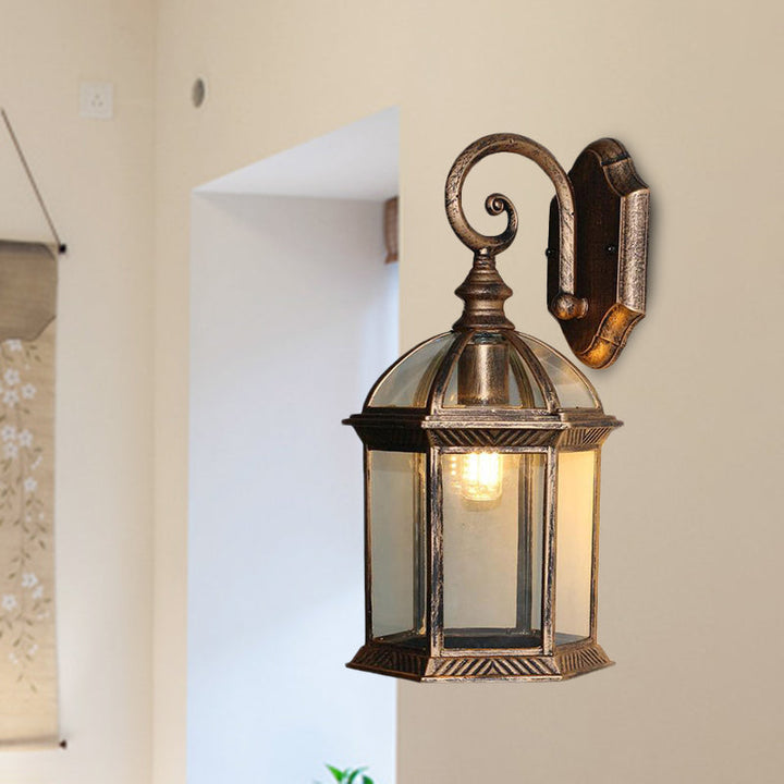 Skørter | Birdcage Wall Mounted Light Rural Clear/Heard Glass 1-Head Black/Bronze Finish Wall Lamp