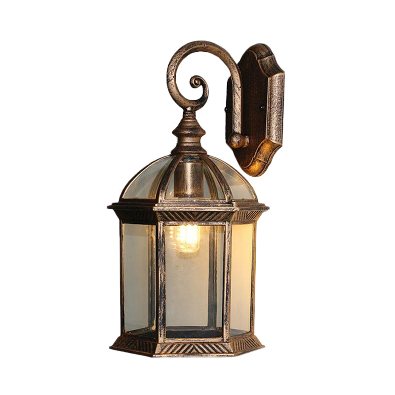 Skørter | Birdcage Wall Mounted Light Rural Clear/Heard Glass 1-Head Black/Bronze Finish Wall Lamp