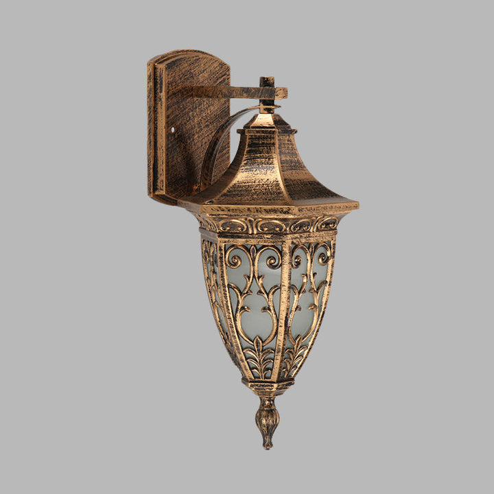 Skørter | Country Urn-shaped Wall Light 1-Bulb Aluminum Wall Lamp Light in Brass for Outdoor Areas