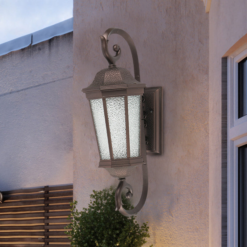 Skørter | 1 Flame Wall Light Rustic Anis Water Glass Wall Mount Lamp Light in Dark Coffee