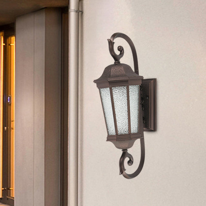 Skørter | 1 Flame Wall Light Rustic Anis Water Glass Wall Mount Lamp Light in Dark Coffee