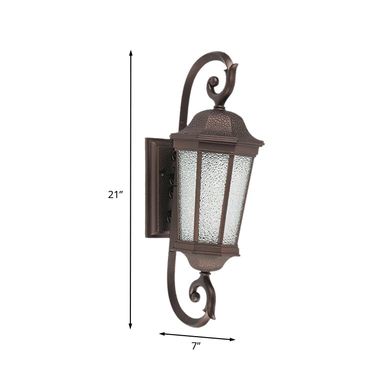 Skørter | 1 Flame Wall Light Rustic Anis Water Glass Wall Mount Lamp Light in Dark Coffee