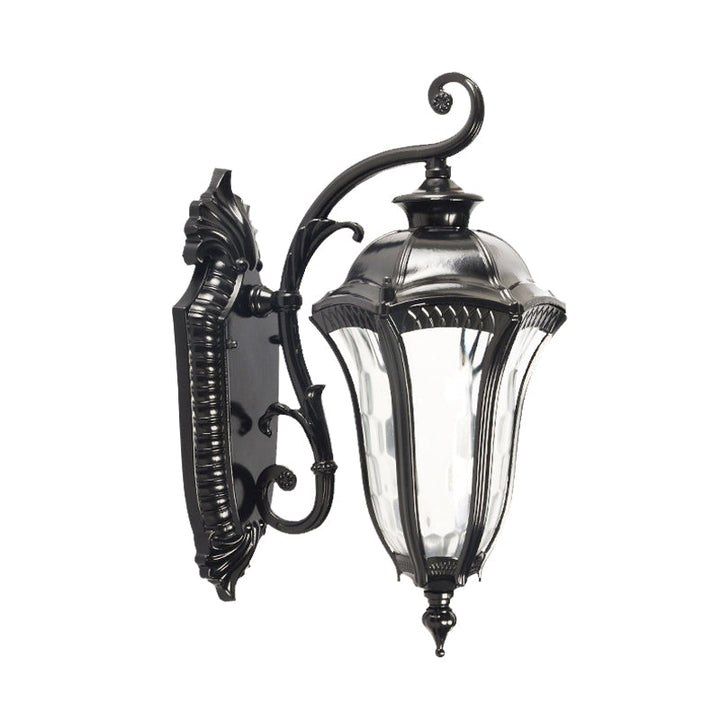Skørter | Black Finish Urn Wall Light Farmhouse Clear Dimpled Glass 1 Head Outdoor Wall Lamp Light
