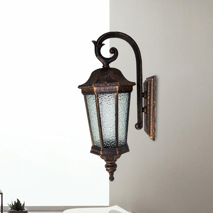 Skørter | Rust Star Anise Wall Lamp Lodges Water Glass 1 Light Outdoor Wall Lamp with Tiger Stripe Design