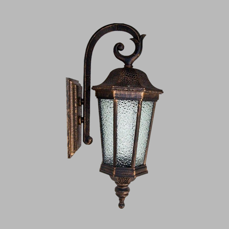 Skørter | Rust Star Anise Wall Lamp Lodges Water Glass 1 Light Outdoor Wall Lamp with Tiger Stripe Design