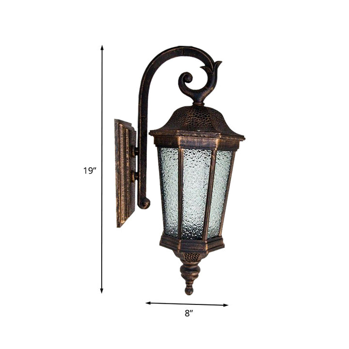 Skørter | Rust Star Anise Wall Lamp Lodges Water Glass 1 Light Outdoor Wall Lamp with Tiger Stripe Design
