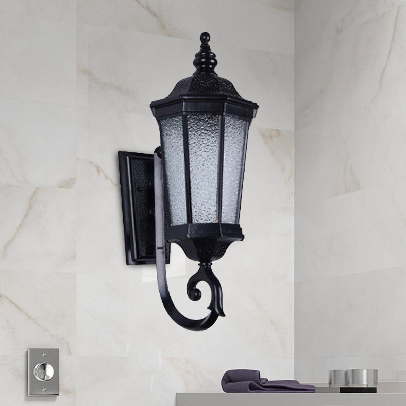 Skørter | 1-Light Verum Wall Lamp Lighting Country Water Glass Black Finish Wall Mount Fixture