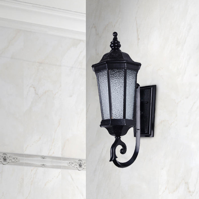 Skørter | 1-Light Verum Wall Lamp Lighting Country Water Glass Black Finish Wall Mount Fixture
