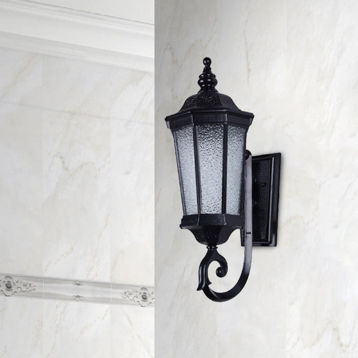Skørter | 1-Light Verum Wall Lamp Lighting Country Water Glass Black Finish Wall Mount Fixture