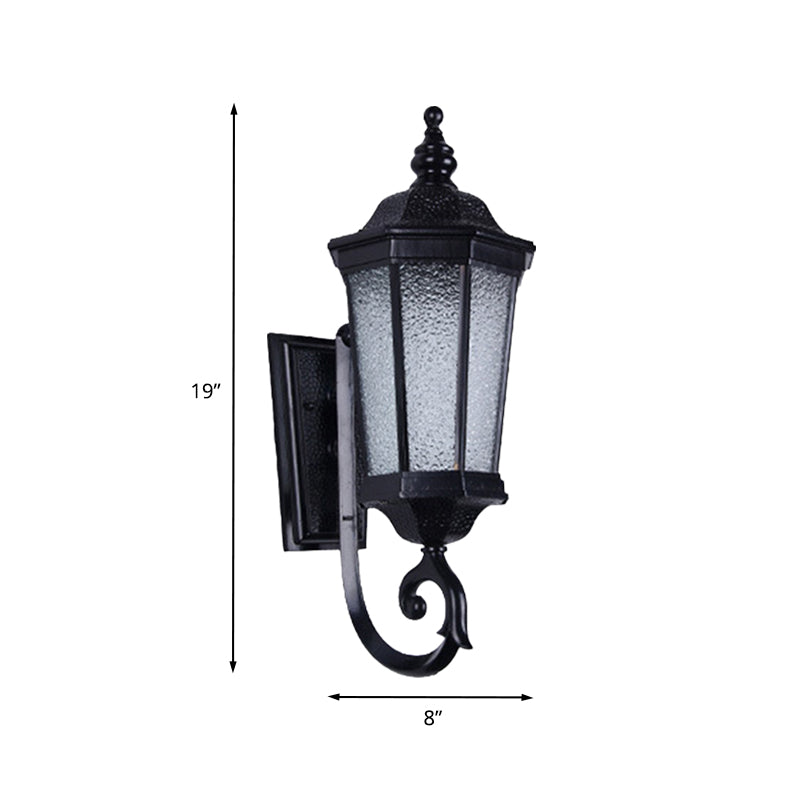 Skørter | 1-Light Verum Wall Lamp Lighting Country Water Glass Black Finish Wall Mount Fixture