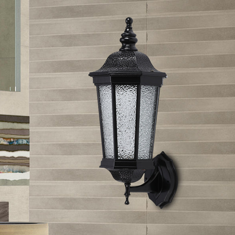 Skørter | Lodges Geometric Wall Sconces Light 1 Head Water Glass Wall Lamp in Black for Garden