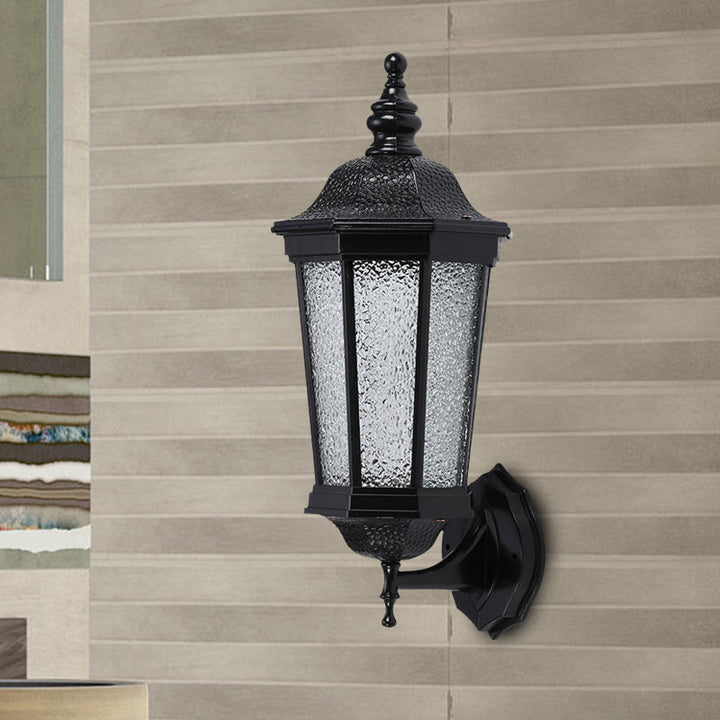 Skørter | Lodges Geometric Wall Sconces Light 1 Head Water Glass Wall Lamp in Black for Garden