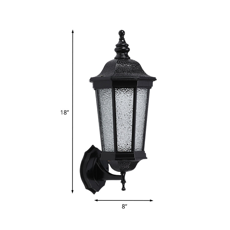 Skørter | Lodges Geometric Wall Sconces Light 1 Head Water Glass Wall Lamp in Black for Garden
