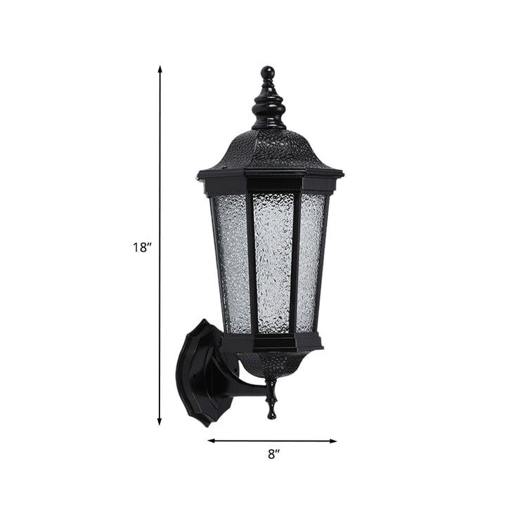 Skørter | Lodges Geometric Wall Sconces Light 1 Head Water Glass Wall Lamp in Black for Garden