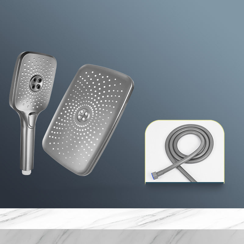 Lisslune | Modern Gray Shower Head Combo Standard Spray Pattern Rectangular Large Shower Head