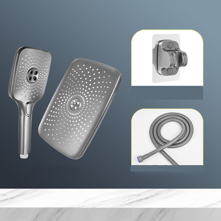 Lisslune | Modern Gray Showerhead Combo Standard Spray Pattern Rectangular Large Showerhead