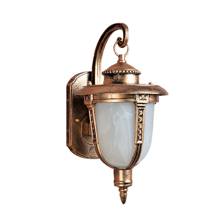 Skørter | Brass Acorn Wall Light Country Opal Frosted Glass 1-Light Courtyard Wall Light