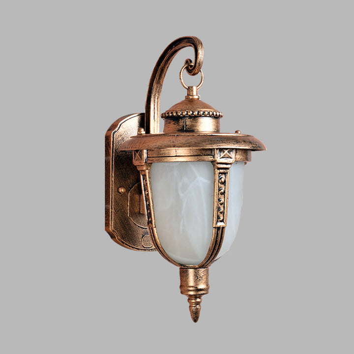 Skørter | Brass Acorn Wall Light Country Opal Frosted Glass 1-Light Courtyard Wall Light