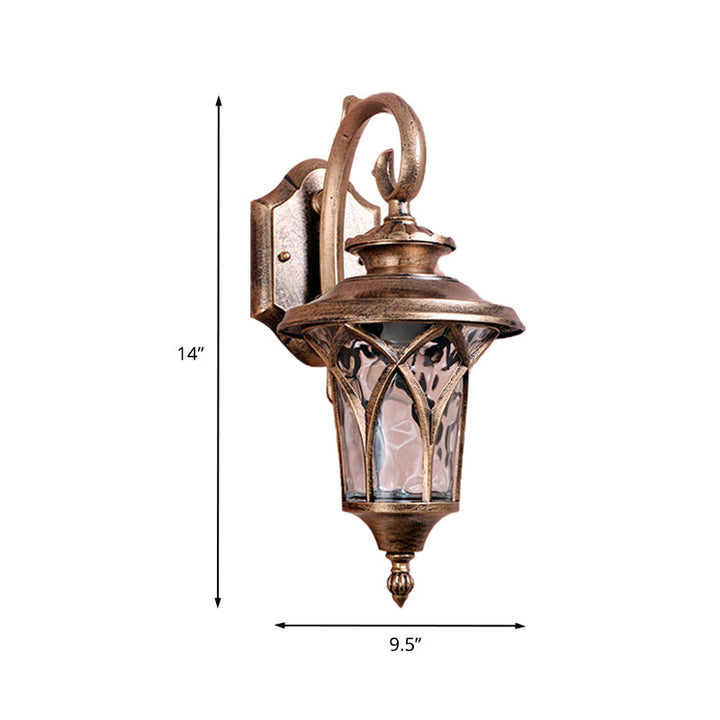 Skørter | Rustic Urn Wall sconces Light 1 Bulb Aluminium Wall lamp Socket in Brass with Water Glass Shade