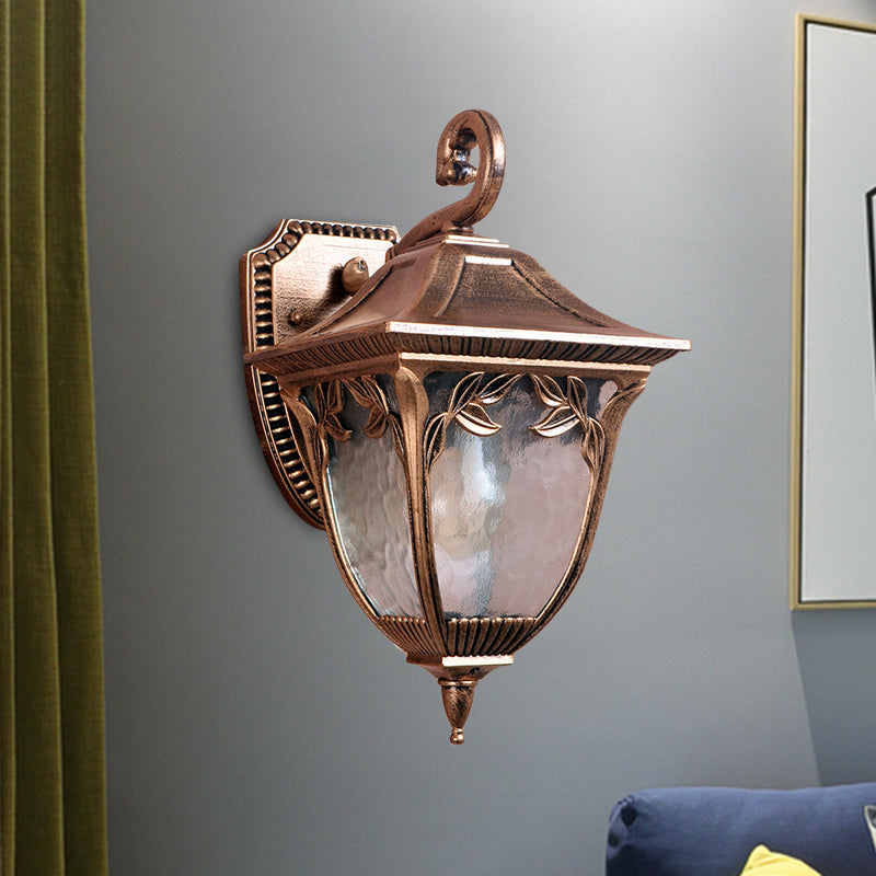 Skørter | Acorn Courtyard Wall Lamp Country Clear Water Glass 1 Light Brass Wall Bracket Lamp