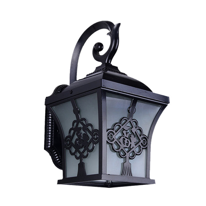 Skørter | Metallic Lucky Character Wall Applique Light Country 1 Bulb Courtyard Wall Lamp in Black/Black and Gold