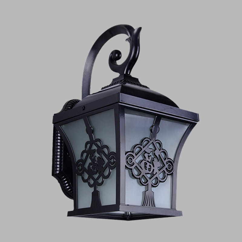 Skørter | Metallic Lucky Character Wall Applique Light Country 1 Bulb Courtyard Wall Lamp in Black/Black and Gold