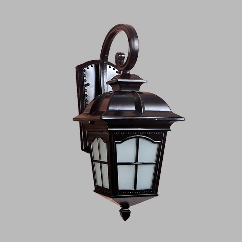 Skørter | 1-Light Twisted Arm Wall Lamp Farm Black/Gold Aluminum Wall Mounted Light for Courtyard