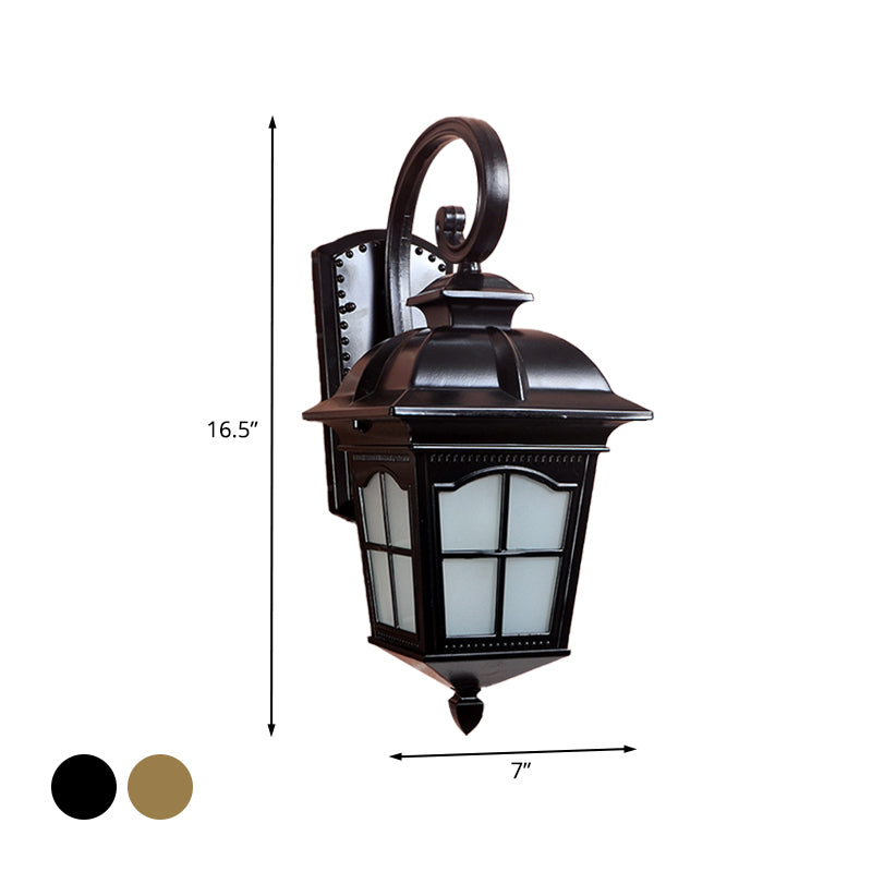 Skørter | 1-Light Twisted Arm Wall Lamp Farm Black/Gold Aluminum Wall Mounted Light for Courtyard