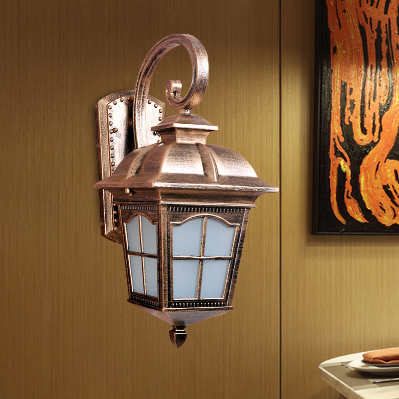 Skørter | 1-Light Twisted Arm Wall Lamp Farm Black/Gold Aluminum Wall Mounted Light for Courtyard
