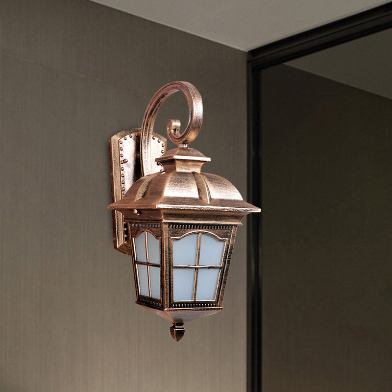 Skørter | 1-Light Twisted Arm Wall Lamp Farm Black/Gold Aluminum Wall Mounted Light for Courtyard